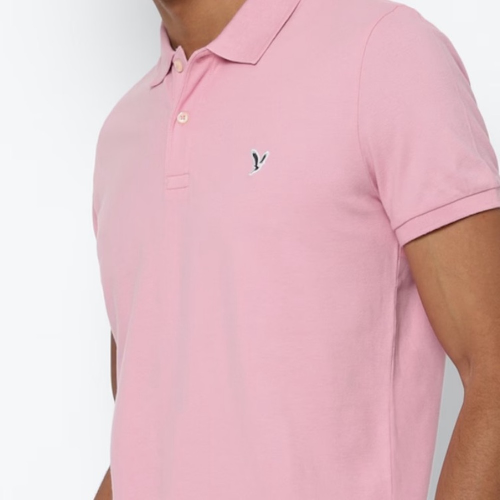 American Eagle Outfitters Men’s Pink Athletic Fit Polo Shirt